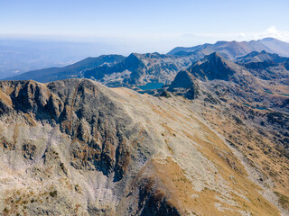 Aerial view of Pirin Mountain near Polezhan Peak, Bulgaria