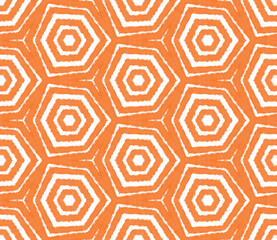 Ikat repeating swimwear design. Orange