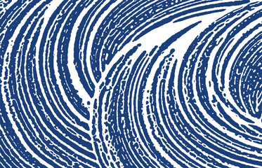 Grunge texture. Distress indigo rough trace. Exqui