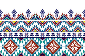 Geometric abstract Ikat ethnic seamless pattern design. Aztec fabric carpet mandala ornaments textile decorations wallpaper. Tribal boho native ethnic turkey traditional embroidery vector background 