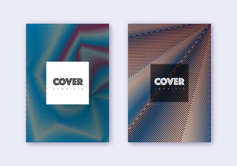 Hipster cover design template set. Red white blue