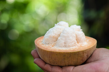 Santol or sandoricum koetjape fruits on nature background.
