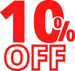 10% off (percentage in red design) online discount 
