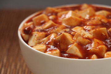 麻婆豆腐のアップ