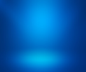 empty blue room in 3d background.