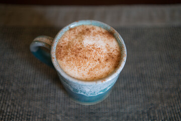 mug with hot coffee beverage