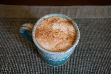 mug with hot coffee beverage