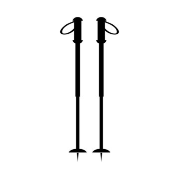 Nordic walking sticks icon.