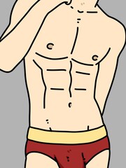 Fototapeta premium body man cartoon on gray background