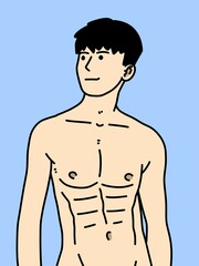 Fototapeta premium cute man cartoon on blue background