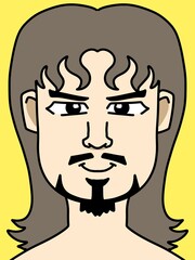 cute man cartoon on yellow background