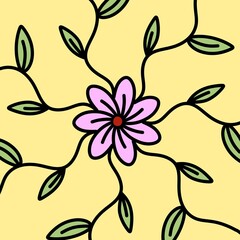 beautiful flower on red background