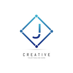 Initial Square Element J Letter Logo Design. Creative Letter J Logo Design.