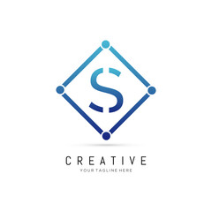 Initial Square Element S Letter Logo Design. Creative Letter S Logo Design.