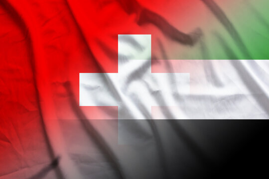 Switzerland and UAE official flag transborder relations ARE CHE