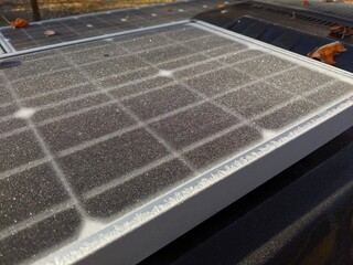 solar panel with frost