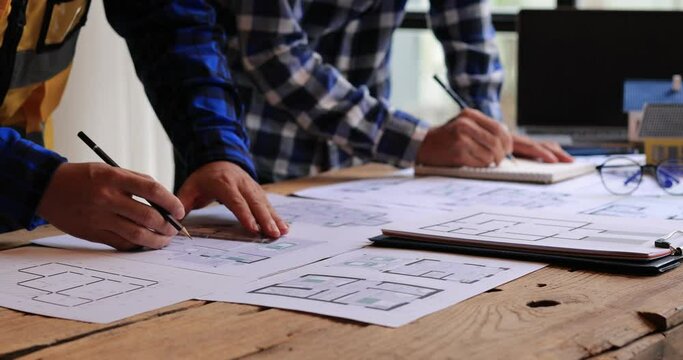 engineering, engineer, designer, businessman, blueprint, 4k, construction, professional, home, paperwork, architecture, drawing, mortgage loan, house, industry, project, design, civil, building, archi