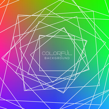 Fondo de degradado de colores vectoriales con figuras lineales rectangulares abstractas en forma repetitiva para uso de portadas