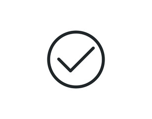 Checkmark icon. Vector voting symbol. Approved vector icon. Vector button isolated.
