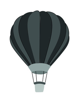 Vector illustration. Silhouette of hot air balloon. Air transport for travel. Isolated on white background. vector buttons.icon eps. 10