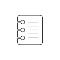 Notes, Notepad, Notebook, Memo, Diary Thin Line Icon Vector Illustration Logo Template. Suitable For Many Purposes.