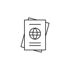 Passport, Travel, Business Thin Line Icon Vector Illustration Logo Template. Suitable For Many Purposes.