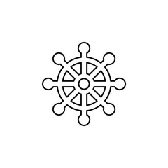 Obraz premium Rudder, Nautical, Ship, Boat Thin Line Icon Vector Illustration Logo Template. Suitable For Many Purposes.