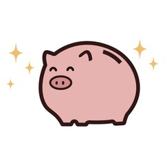 ブタの貯金箱　ピンク
