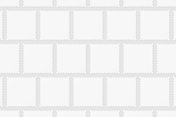 Realistic blank postage stamp illustration for mockup. 3D Render.