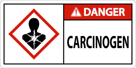 Danger Carcinogen GHS Sign On White Background - obrazy, fototapety, plakaty