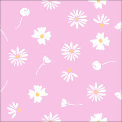 Fototapeta na wymiar Hand drawn cute floral small seamless pattern for fashion prints decoration, fabric, wallpaper and all prints on background earth tone color.