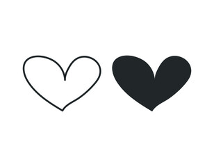 Heart vector collection. Love symbol icon set.