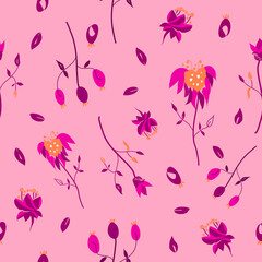 Blooming floral meadow seamless pattern. Plant background for fashion, wallpapers, print.Trendy floral design