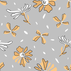Floral seamless pattern background for fashion prints, fabric, wallpaper and all prints on background earth tone color.