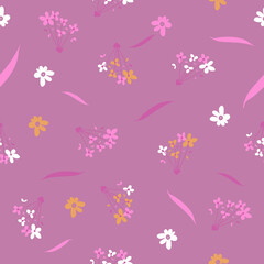 Fototapeta na wymiar Beautiful seamless floral pattern with watercolor hand drawn. vector design for fashion, fabric, wallpaper and all prints on background earth tone color. 