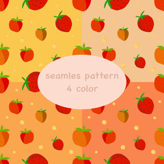 Seamless pattern strawberry watercolor illustration. vector design for fashion, fabric, wallpaper and all prints on background earth tone color.