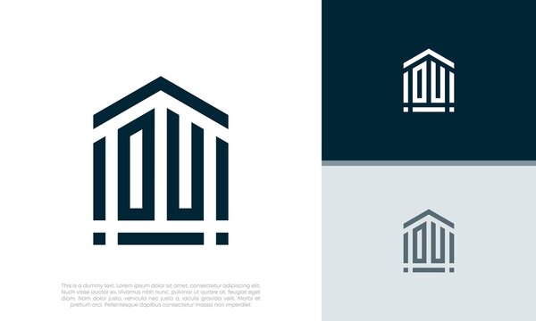 Simple Initials OU logo design. Initial Letter Logo. Shield logo.