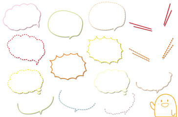 ふきだしセット　影つき3