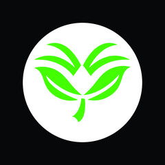 circle leaf vector logo 