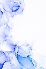 Marble ink abstract art from exquisite original painting for abstract background . Painting was painted on high quality paper texture to create smooth marble background pattern of ombre alcohol ink . © InfiniteFlow