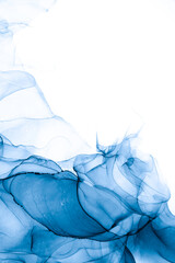 Marble ink abstract art from exquisite original painting for abstract background . Painting was painted on high quality paper texture to create smooth marble background pattern of ombre alcohol ink . © InfiniteFlow