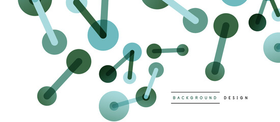 Line points connections geometric abstract background. Circles connected by lines. Trendy techno business template for wallpaper, banner, background or landing