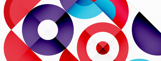 Colorful circle abstract background. Minimal geometric template for wallpaper, banner, presentation