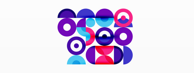 Colorful circle abstract background. Minimal geometric template for wallpaper, banner, presentation