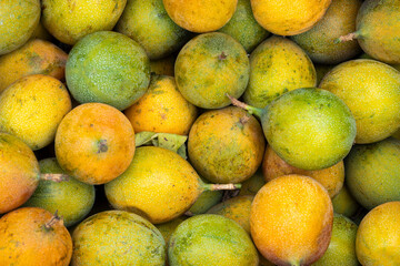 Passiflora ligularis - Delicious fresh passion fruit at farmer's market