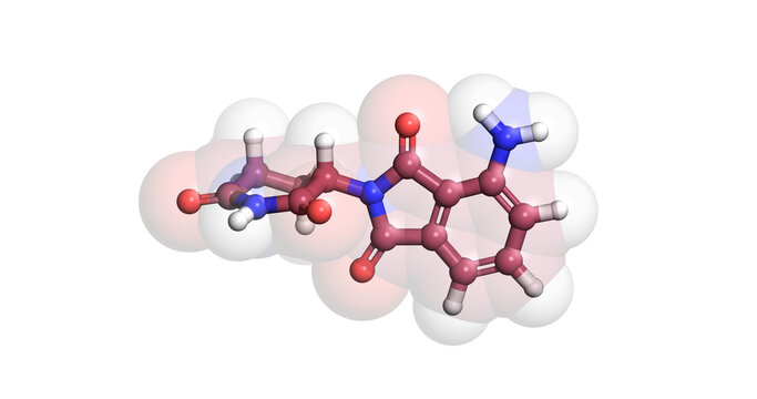 Pomalidomide, anticancer drug, 3D molecule