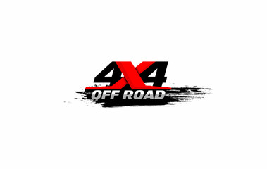 4x4 logo for 4 wheel drive truck and car graphic vector. Design for vehicle vinyl wrap © Panuwat