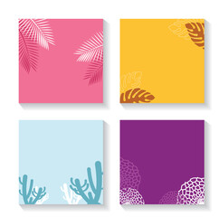 Summer Background Set Illustration with Various Color Background. Summer Vector Design