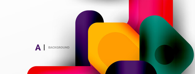 Colorful geometric shapes lines, squares and triangles. Abstract background for wallpaper, banner or landing page