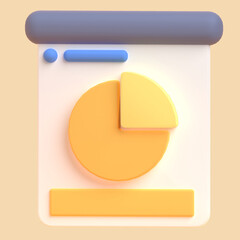 Graph in 3D render for Graphic Asset Web Presentation or Other